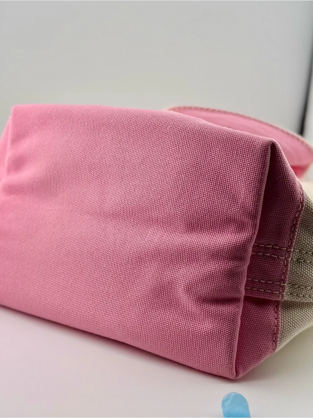 Lands' End Mini Canvas Tote with Pink Trim Pre-owned